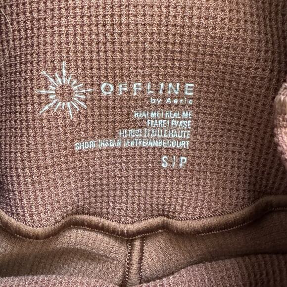 Offline by Aerie Real Me Brown Flare Waffle Leggings Pants Sz S - Picture 3 of 4
